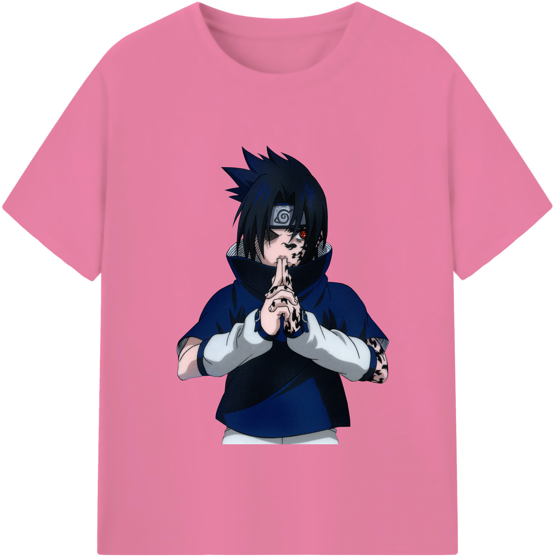 （画像用） NARUTO -ナルト- うちは サスケ Uchiha Sasuke 綿100％半袖Tシャツ（フロントプリント）